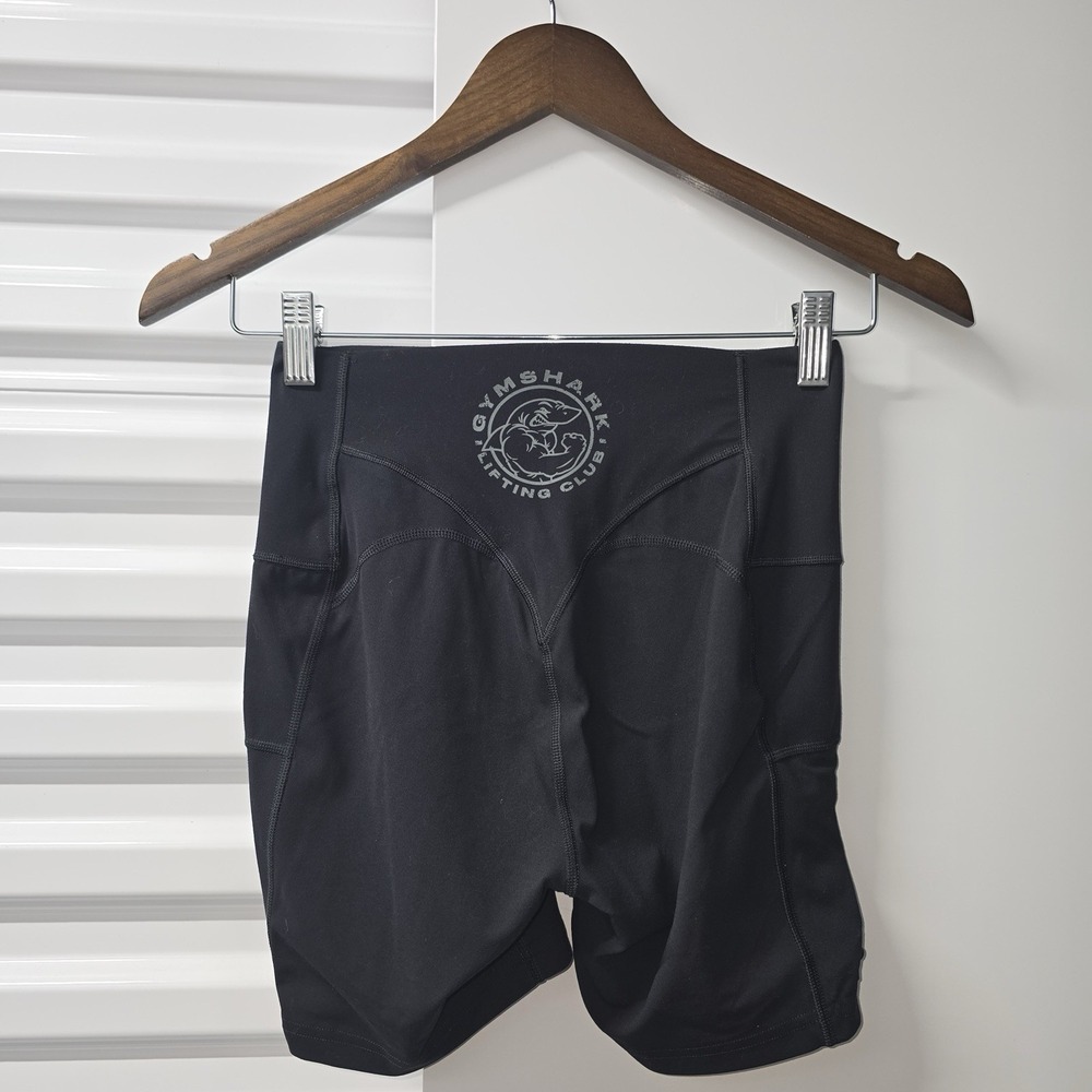 Gymshark Womens Small Black High Waist Lifting Club Workout Shorts B4A3Y